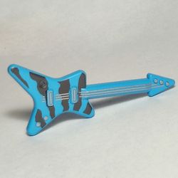 Musical Instrument Guitar Electric 'ML' Type with Pick Guard and Silver Strings and Knobs, Dark Gray Decorations Print