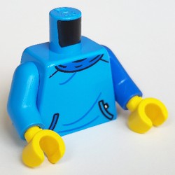 Torso, Blue Collar, Pockets Print, Odd Arms, Left Blue Arm, Right Dark Azure Arm, Yellow Hands