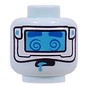 Minifig Head Dreamling, Silver Goggles with Medium Blue Visor, Gold Dots on Back