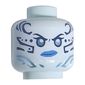 Minifig Head Nya, Metallic Light Blue Eyes, Dark Blue and Metallic Light Blue Face Markings, Dark Azure Lips Print