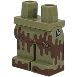 LEGO part 970c20pr0005 Hips and Olive Green Legs with Reddish Brown Splotches, Mushroom print in Olive Green