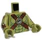 Torso, Reddish Brown Straps, Skull print, Olive Green Arms and Hands