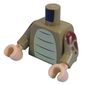 Torso, Yellowish Green Belly with Dark Green Strips, Reddish Brown Spots on Arms, Back print, Olive Green Arms, Tan Hands