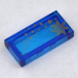 Tile 1 x 2 with Gold Stars Print