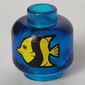 Minifig Head (No Face), Yellow and Black Fish Print [Blocked Open Stud]