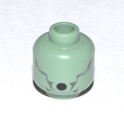 Minifig Head Dementor, Cheek Lines, Round Mouth Print [Blocked Open Stud]