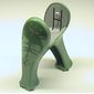 Animal Body Part, Dinosaur, Legs Long, Dark Gray, Medium Orange, and Dark Green Grassy Print