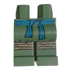 Hips and Sand Green Legs with Dark Turquoise Sash, Tan Knee Pads print