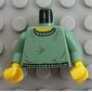 Torso Crew Neck Sweater Print, Sand Green Arms, Yellow Hands