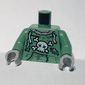 Torso Sweatshirt Tattered with Skull and Crossbones, Laces, Pockets Print (Zombie), Sand Green Arms, Light Bluish Gray Hands