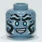 Minifig Head Prince Benthomaar, Azure Eyes, Black Markings, Smile / Angry Print