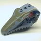 Animal Body Part, Dinosaur, Mosasaurus Head, Toothed with Pin, Dark Gray, Red, and Dark Blue Print