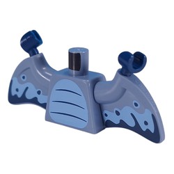 LEGO part 6954c01pr0001 Torso with Wings and Medium Blue Belly, Wings, Dark Blue Markings print, Sand Blue Wings, Dark Blue Hands in Sand Blue