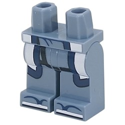 LEGO part 970c24pr0008 Hips and Sand Blue Legs with print in Sand Blue