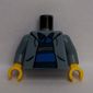 Torso Jacket Open over Polo Shirt with Horizontal Stripes Print (Spider-Man), Sand Blue Arms, Yellow Hands