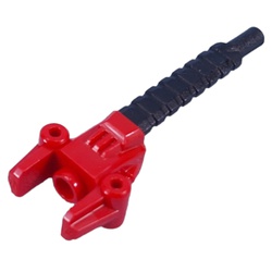 LEGO part 105904c01 Minifig Accessories Mech Gripper with Black Hose in Bright Red/ Red