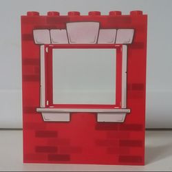 Panel 1 x 6 x 6 with Window with Bricks and White Window Frame Print