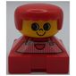 Duplo 2 x 2 x 2 Figure Brick, Rounded Bangs, Red Hair, Red and White Apron Print