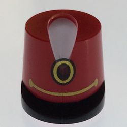 Hat / Imperial Guard Shako with White Plume, Black Brim, Gold Chain and Dark Red Emblem Print (Toy Soldier)