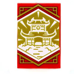 Tile 2 x 3 with Golden Ninjago Flag print