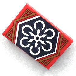 Tile 2 x 3 with Black Ninjago Flag print