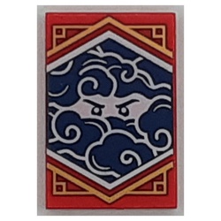 Tile 2 x 3 with Blue Ninjago Flag print