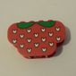 Brick Curved 2 x 6 x 3 Triple Curved Bottom with White Flecks and Green Strawberry Leaves Print