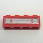 Brick 1 x 4 with Bottom Tubes, Lowered Center Cross Support with Chrome Silver Car Grill Print [Undetermined]