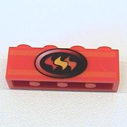 Brick 1 x 4 with Fire Logo Print