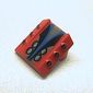 Slope 2 x 2 No Studs, with 3 Side Pistons Raised Edges and Silver/Black/Blue Print