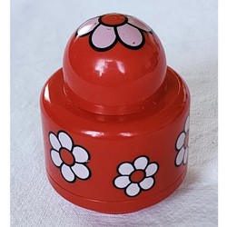 Primo Brick 1 x 1 with Round Rattle, Flower print