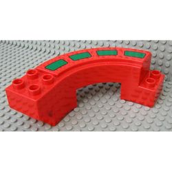 Duplo Road Section, Curve with Green Stripes Print