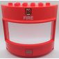 Duplo Wall with Window 3 x 8 x 6 Curved with Lego Logo and Fire Print