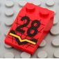 Slope 33° 3 x 2 with Black '28' and Black/Yellow Stripes Print