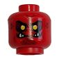Minifig Head Crust Smasher, Dual Sided, Eyebrows, Fangs, Yellow Eyes Print [Hollow Stud]