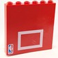 Brick 1 x 6 x 5 with White Rectangle/Basketball Board print