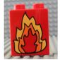 Duplo Brick 1 x 2 x 2 with Fire Print