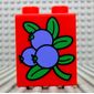 Duplo Brick 1 x 2 x 2 with 3 Blueberries and Leaves Print