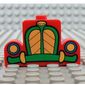 Brick Curved 1 x 4 x 2 Centre Stud Top with Yellow and Green Mickey Mouse Car Grill Print