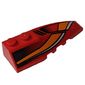 Wedge Curved 6 x 2 Right with White and Orange Curves and Black Fade Print