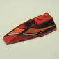 Wedge Curved 6 x 2 Left with White and Orange Curves and Black Fade Print