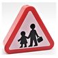 Duplo Brick 1 x 3 x 2 Triangle Road Sign with Pedestrian Crossing Warning Print