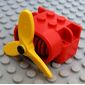 Fabuland Airplane Motor / Engine Block, Small Pin Hole (Complete Assembly with Pin and Yellow Propeller)