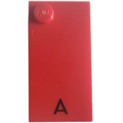 Braille Brick 2 x 4 with 1 Stud ⠁and 'A' Print
