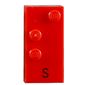 Braille Brick 2 x 4 with 3 Studs ⠎ and 'S' Print
