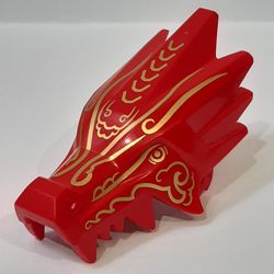 Creature Body Part, Dragon Head Upper Jaw with Gold Markings print