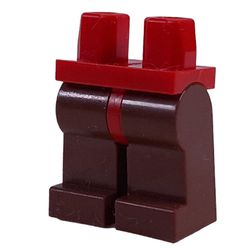 LEGO part 970c19 Hips and Reddish Brown Legs in Bright Red/ Red