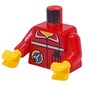 Torso Space Port Logo and Radio in Pocket Print, Red Arms, Yellow Hands