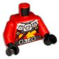 Torso Wetsuit, Light Bluish Gray Panels, Utility Belt print (Kai), Red Arms, Black Hands