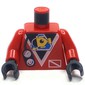 Torso Wetsuit with Submarine Logo and Gauges Print, Red Arms, Black Hands